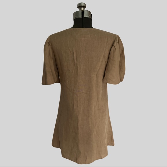 SUGAR CANDY MOUNTAIN JOSIE LINEN DRESS IN COLOR BARLEY - SIZE XS/S - Picture 3 of 5